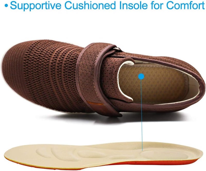 MEJORMEN Men's Edema Diabetic Shoes Adjustable Wide Width Outdoor Walking Sneakers Orthopedic Lightweight Comfy Casual Slippers for Elderly Swollen Feet Arthritis - Image 4