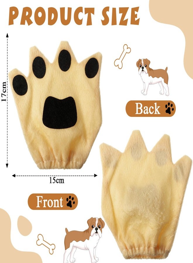 Syhood Puppy Dog Costume Set Ears Headband Bowtie Nose Tail Paw Gloves Accessories for Carnival(Light Brown,Classic) - Image 2