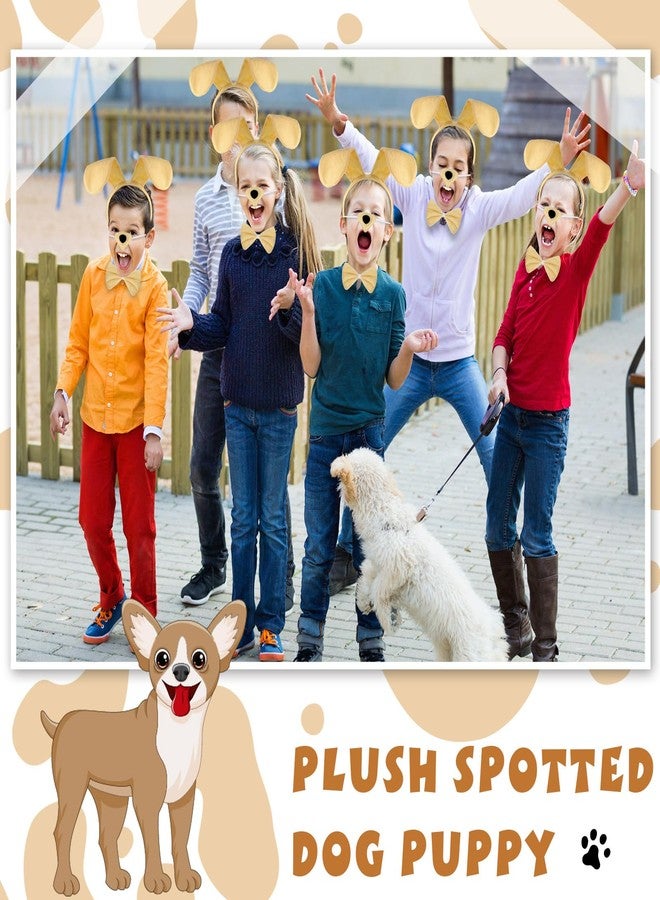 Syhood Puppy Dog Costume Set Ears Headband Bowtie Nose Tail Paw Gloves Accessories for Carnival(Light Brown,Classic) - Image 4