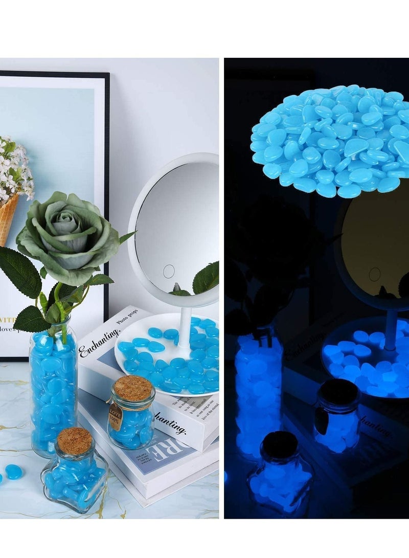 NIBEMINENT Glowing Pebbles, Glow in the Dark Stones Rocks Luminous Cobblestones for Garden Walkways Decoration, Aquarium Fish Tank Park Ornaments Backyard Driveway Decorative 100Pcs Blue - Image 4