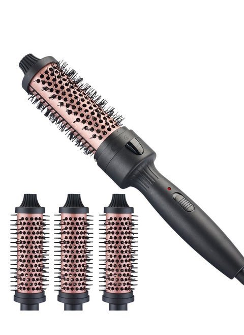 Thermal Brush for Blowout Look, 1.5 Inch Ionic Thermal Round Brush Makes Hair Smoother Get Natural Curls, Dual Voltage, Easy to Use, 30S Fast Heating