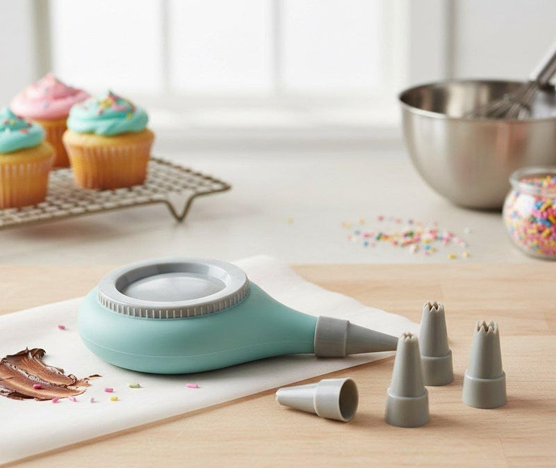 Reusable Silicone Icing Piping Bag Kit with 6 Decorating Tips, Pastry Frosting Set for Cakes, Cupcakes, Cookies, Whipped Cream, Dessert Decorating, Kitchen Baking Supplies - Image 1