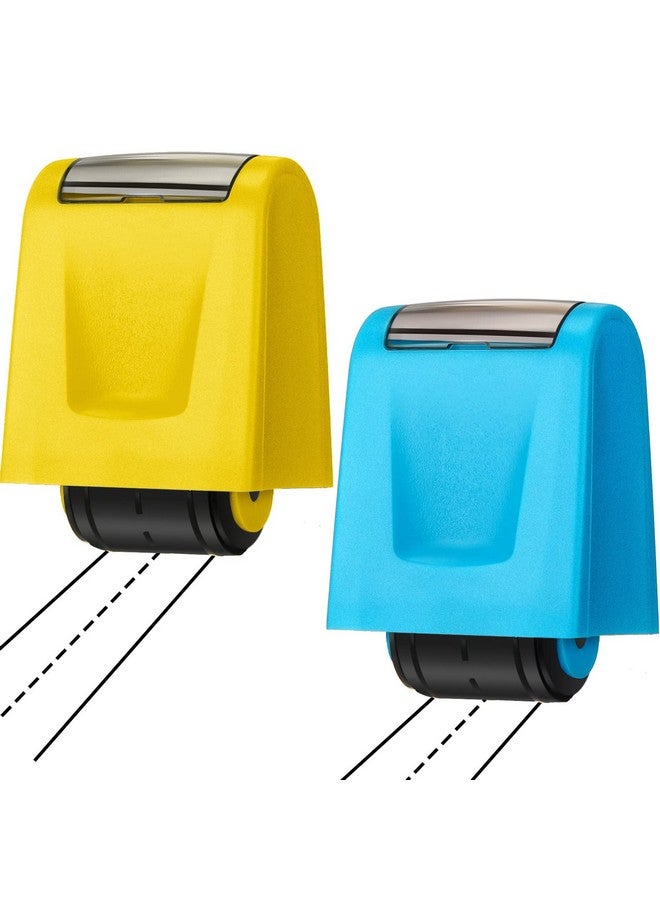 Sherr 2 Dashed Handwriting Lines Practice Roller Stamp Self Inking Line Rolling Stamps Teacher Stamps Sentence Strips Handwriting Practice For Kids Teachers (Yellow Blue2.72 X 2.44 X 1.54 Inch) - Image 1