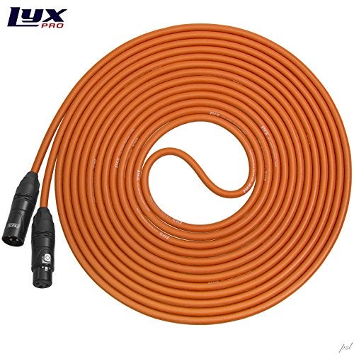 LyxPro 50 Feet XLR Microphone Cable Balanced Male to Female 3 Pin Mic Cord for Powered Speakers Audio Interface Professional Pro Audio Performance and Recording Devices - Orange - Image 1