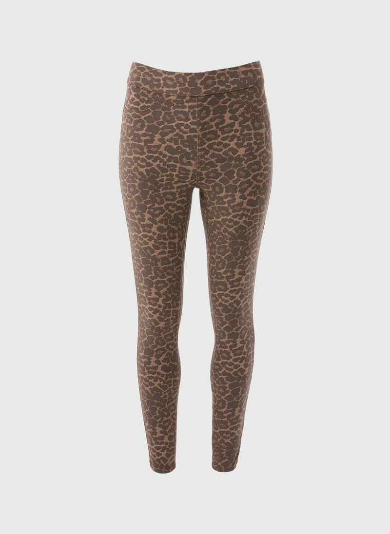 Matalan Brown Animal Print Jeggings
