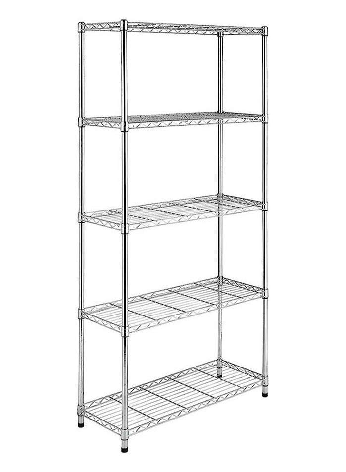 5 Tier shelving unit adjustable wire shelves organizer shelf rack heavy duty storage unit - Image 1