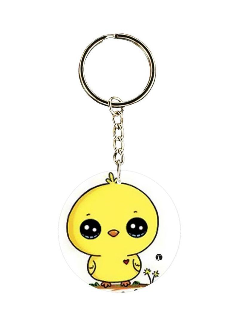 Cartoon Chicken Printed Keychain