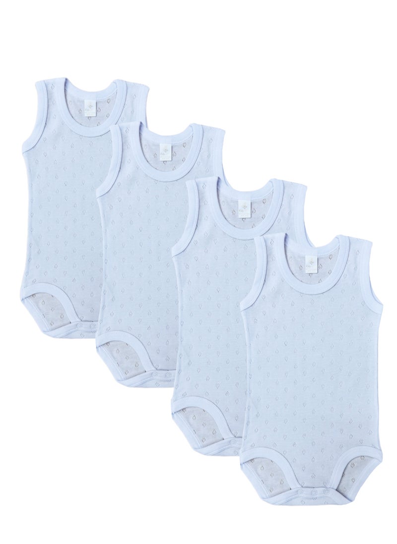 City Rose - 4-Pieces Bodysuit barbtoz Perforated Boys Underwear Cotton 100% White - Image 1