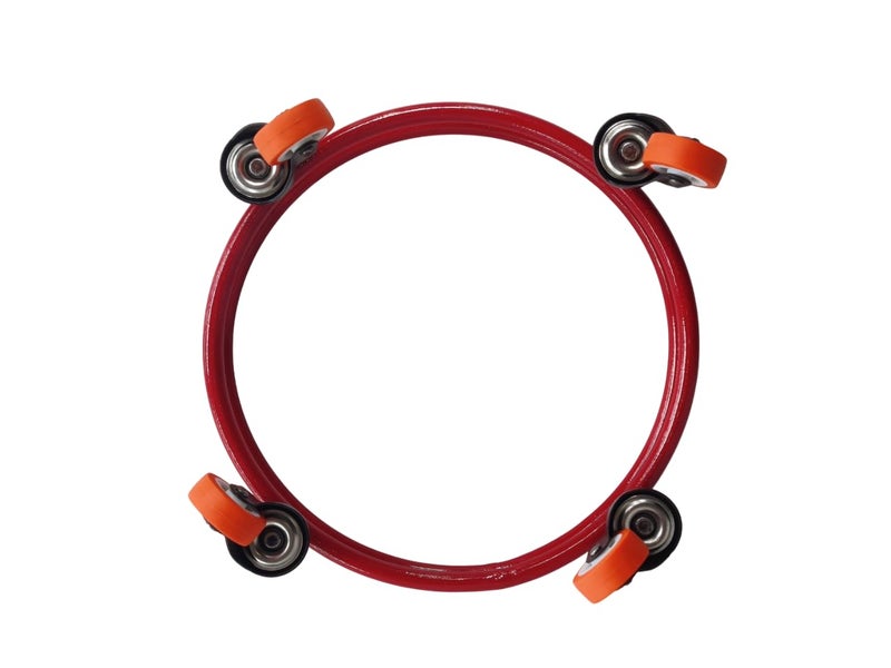 BIRDWING Red Heavy Wheel Metal Gas Cylinder Trolley with Wheel |Lpg Cylinder Stand Gas Cylinder Trolley |LPG Gas Cylinder Trolley with 4 White Prime Wheels, - Image 3