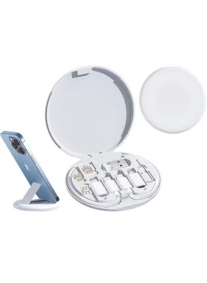 60W Multifunction Data Cable Set – USB-A to Type-C / Micro / iPhone – Compact Round Box Design - Image 3