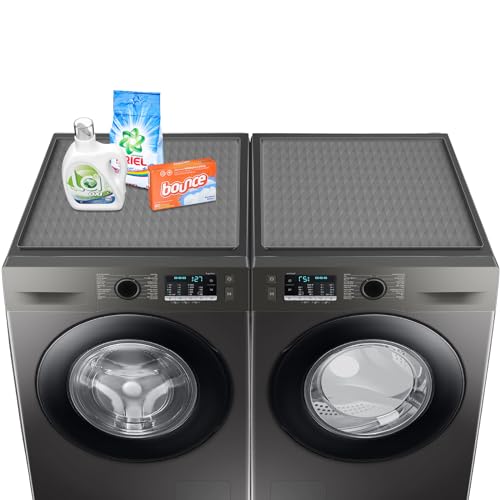 Garolue 2 Pack Washer and Dryer Covers for the Top, 23.6'' x 19.7'' Silicone Rubber Mat for Laudry Machine & Dryer,Non-slip Heavy Duty Waterproof Washable Top Protector Mat Pad for Laundry & Kitchen - Image 1