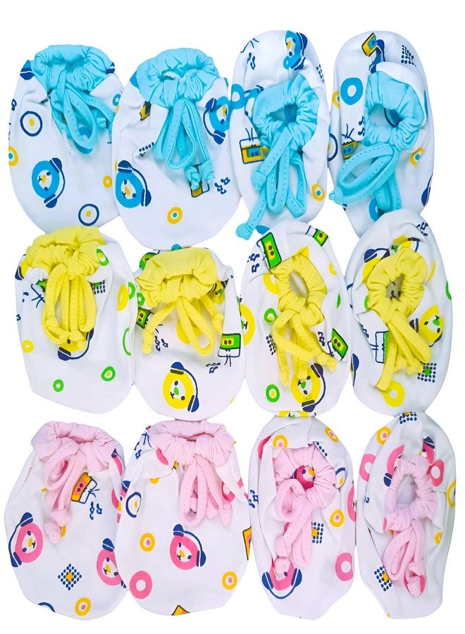 CUTEABLY Tieable Mittens and Booties Set (White Dori MB Set- Pack of 3, 0-12 Months) - Image 1