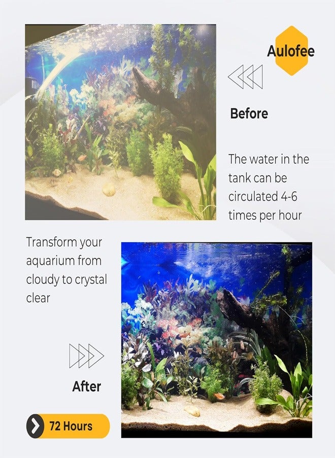50-150 Gallon Aquarium Filter, 450 GPH Fish Tank Filter, Internal Turtle Tank Filter for Large Fish Tanks, Water Circulation, Air Supply, Suitable for Saltwater & Freshwater, Whisper Filter