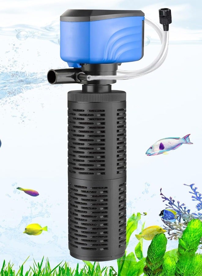 50-150 Gallon Aquarium Filter, 450 GPH Fish Tank Filter, Internal Turtle Tank Filter for Large Fish Tanks, Water Circulation, Air Supply, Suitable for Saltwater & Freshwater, Whisper Filter
