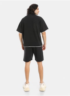Red Circle Slip On Printed T Shirt and Shorts Set  - Image 3