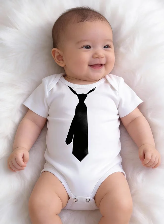 فنكار بودي أطفال أبيض بطبعة ربطة عنق من Funkaar