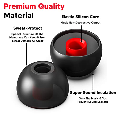 LAPSTER Wireless Bluetooth in Ear Replacement Earpads (Black) - Image 2