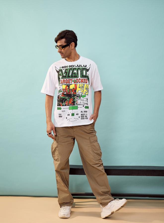 Mascln Sassafras Target Locked Graphic Print Oversized T-Shirt - Image 2