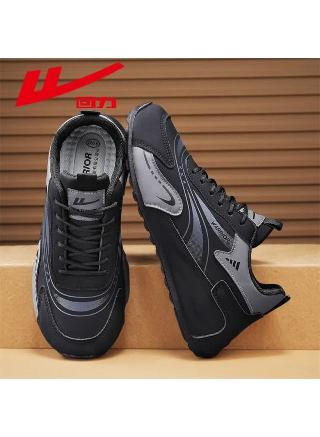 Pull Back Warrior Men's Running Shoes New Non-slip Durable Outdoor Comfortable Soft Sole Lightweight Versatile Sports Shoes Black Gray Size 43 - Image 1