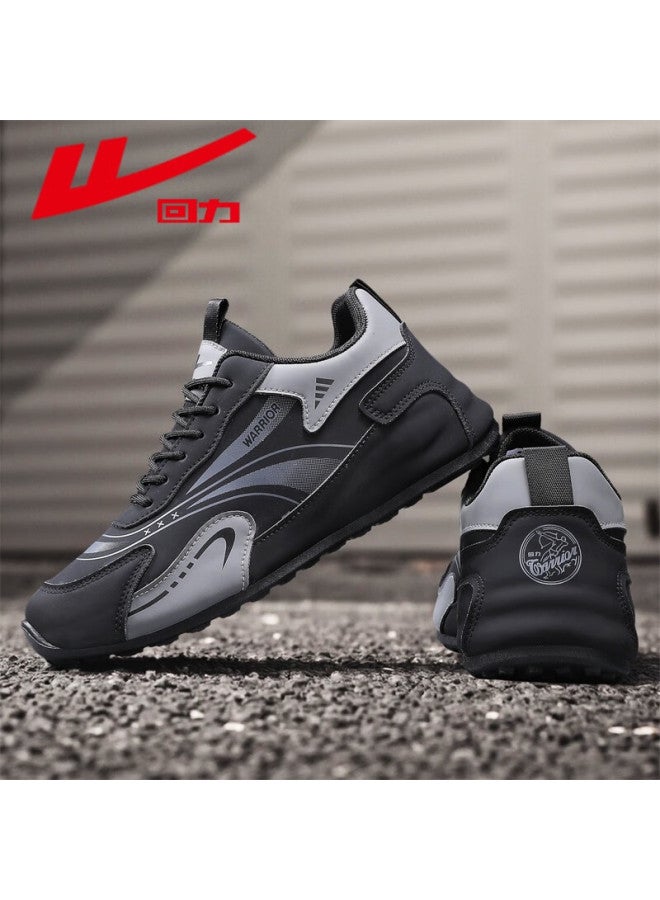 Pull Back Warrior Men's Running Shoes New Non-slip Durable Outdoor Comfortable Soft Sole Lightweight Versatile Sports Shoes Black Gray Size 43 - Image 2