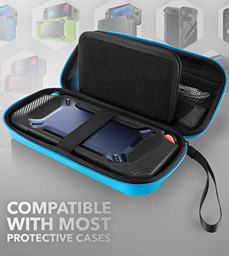 Mumba Carrying Case for Nintendo Switch OLED Model 2021/Switch 2017, Deluxe Protective Travel Carry Case Pouch for Nintendo Switch Console & Accessories [Dual Protection] [Large Capacity] (Blue) - Image 5