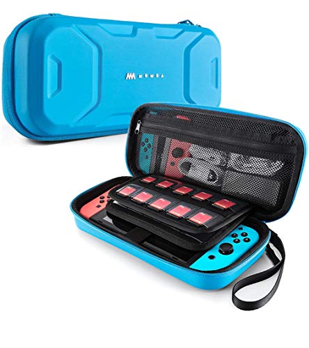 Mumba Carrying Case for Nintendo Switch OLED Model 2021/Switch 2017, Deluxe Protective Travel Carry Case Pouch for Nintendo Switch Console & Accessories [Dual Protection] [Large Capacity] (Blue) - Image 1