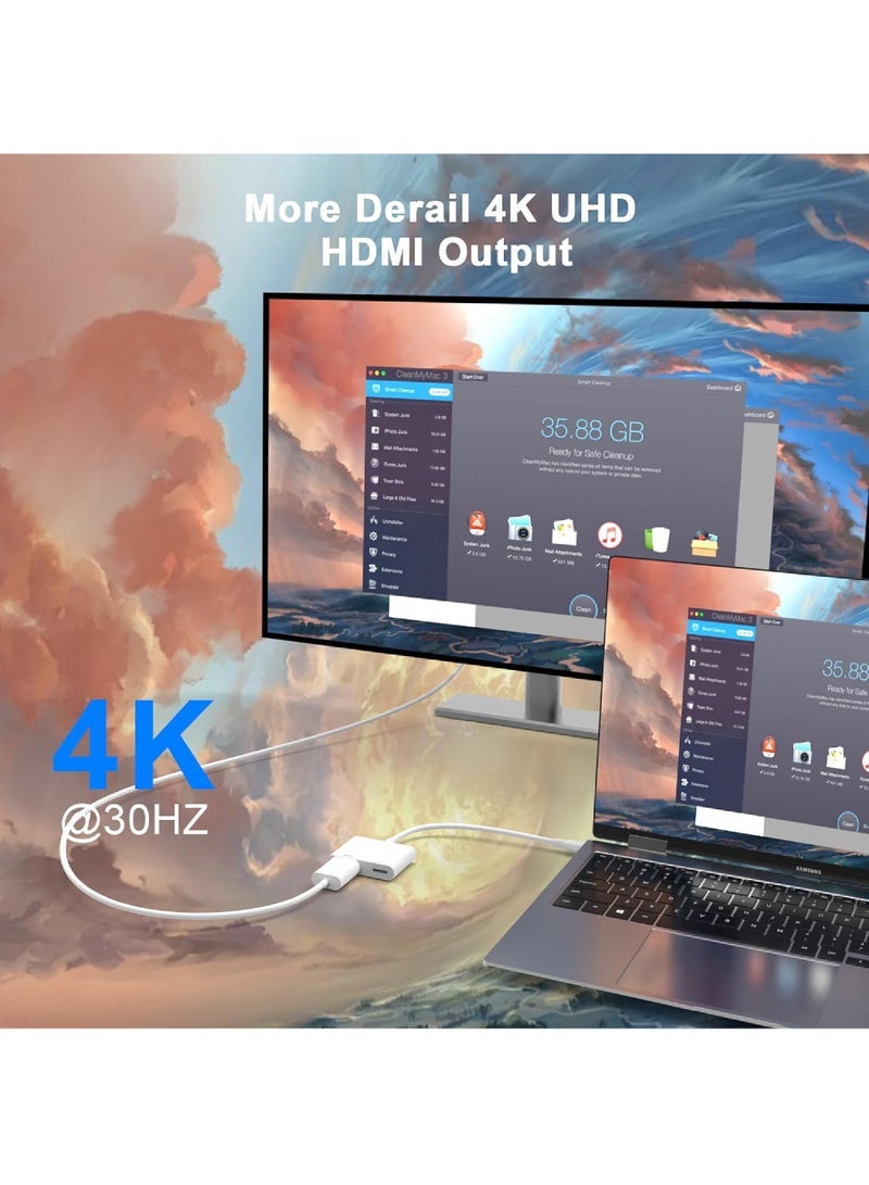 Captaintech 【MFi Certified】USB C to HDMI Adapter 4K for iPhone 15/15 Pro/15 Pro Max/15 Plus – Digital AV Sync Screen Connector to TV, Monitor, Projector - Image 5