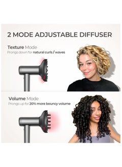 TYMO TYMO Hair Dryer with Adjustable Diffuser - High-Speed Ionic Blow Dryer, Fast Drying & Zero Damage, Low-Noise Hairdryer, 3 Speeds & 4 Temps with Cool-Shot for Professional Styling at Home/Salon  - Image 5