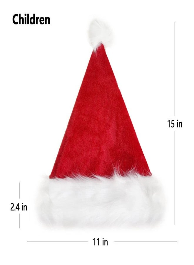 ARAINY Christmas Xmas Holiday Hat for Kids 1PC Red Santa Hat for Party Supplies 2024 Updated Extra Thicken Classic Velvet Fur Toddler for New Year Festival - Image 4