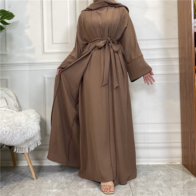monica fashion Women's Casual Solid Color Sleeveless Dress With Pockets and Cardigan Set - Image 2