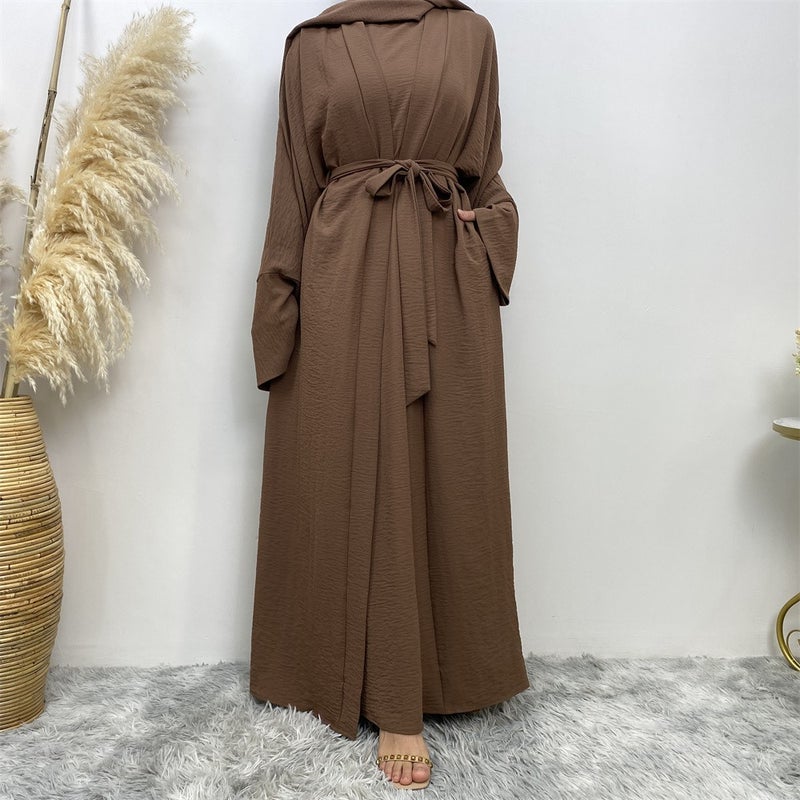 monica fashion Women's Casual Solid Color Sleeveless Dress With Pockets and Cardigan Set - Image 3