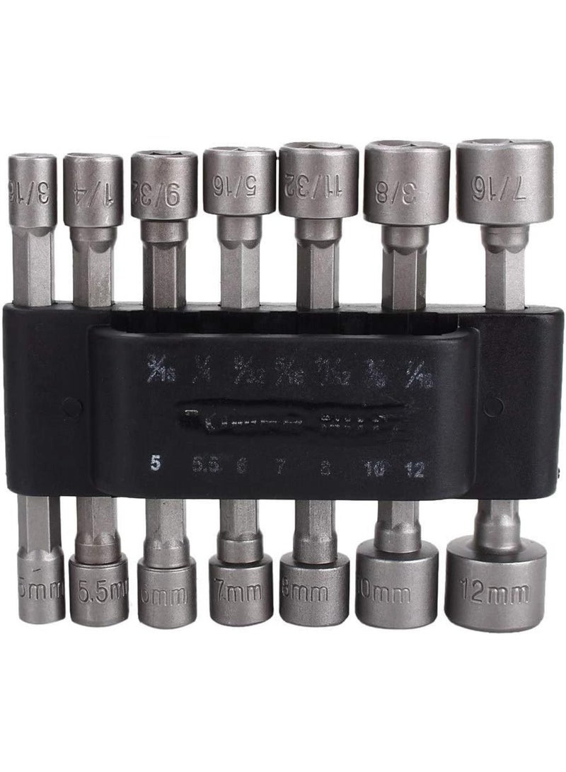GGOOT Power Nutdriver Set 14 Pcs Set Power Nutdriver Nut Driver Bit Set, Strong Non-Magnetic Hex Shank Socket Adapter, Impact Driver Hex Drive Socket, Hardware Tools Drill Socket Adaptor - Image 4
