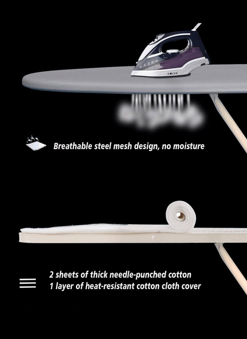 طاولة كي قابلة للطي مع حامل مكواة – ارتفاع قابل للتعديل - Image 3