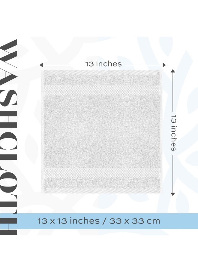 White Classic Luxury Cotton Washcloths Large Hotel Spa Bathroom Face Towel 12 Pack Silver…  - Image 4
