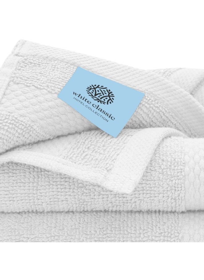 White Classic Luxury Cotton Washcloths Large Hotel Spa Bathroom Face Towel 12 Pack Silver…  - Image 5