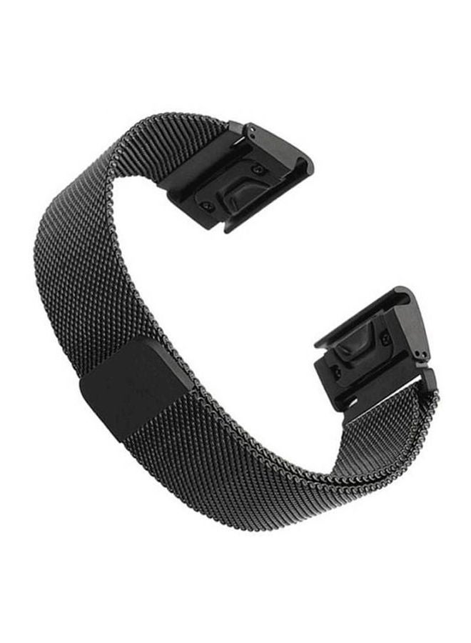 NIBEMINENT Garmin Descent Mk1 Premium Strong Magnetic Lock Stainless Steel Smart Watch Band Strap Black  - Image 1