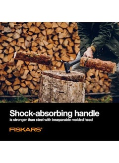 Fiskars X27 Super Splitting Axe Wood Splitter For Medium To Large Size Logs With 36" Shock Absorbing Handle Black  - Image 4