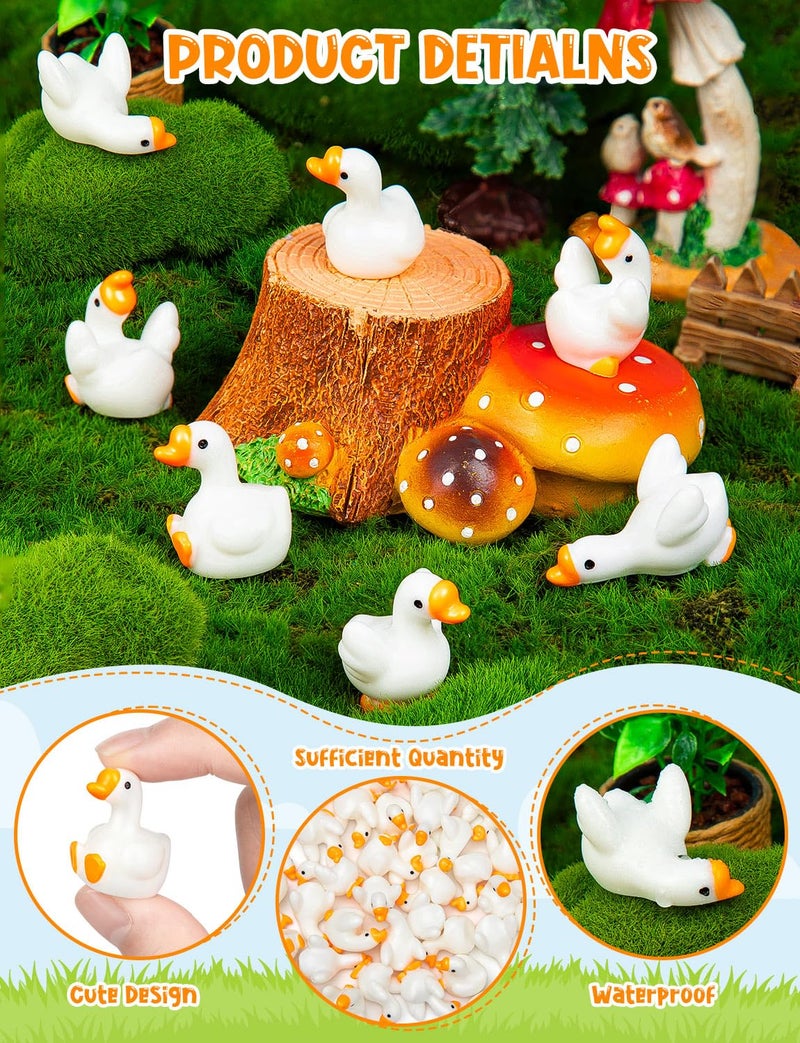 LHSYFBZ 36pcs Mini Resin Goose Figurines, Tiny Animal Figurine Bulk, Small Desk Goose Decor for Garden Lawn Yard Micro Landscape Aquarium Potted Ornament DIY Craft ï»¿ - Image 2
