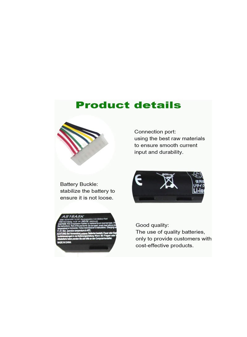 Terabyte AS16A5K Battery Recplacement For Acer. Aspire E15 E5-475 E5-523 E5-553 E5-575 E5-575G E5-576 E5-774G E5-575G-53VG Series,Fit P/N AS16A7K AS16A8K - Image 4