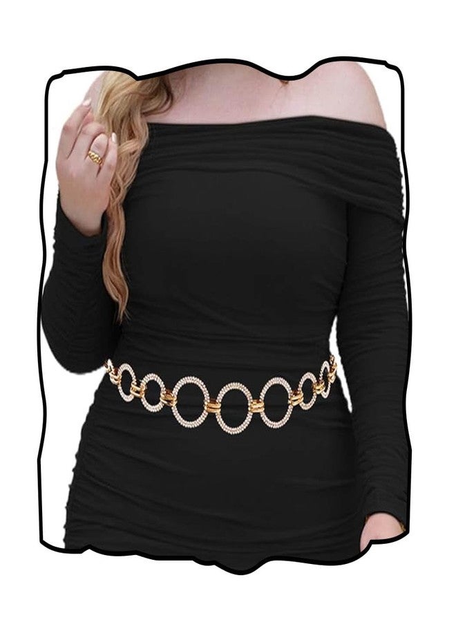 CanB Gold Waist Belt Circle Waist Chain Belt Metal Waist Belts Women Waist Accessories for Women (Gold, Large（130cm/51.2in）) - Image 1