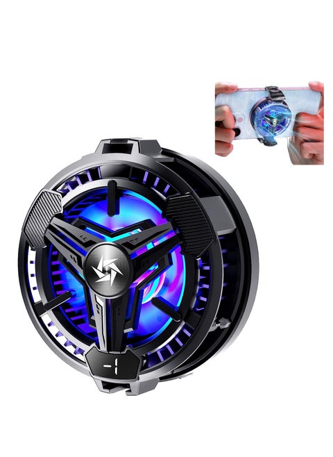 Phone Cooler, Phone Cooling Fan for Gaming, 2 Modes, Adsorption Design, Semiconductor Phone Cooler with RGB Light,Mini Phone Cooler for Mobile Phone Tablet PC