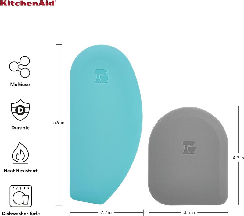 KitchenAid مكشطة وعاء غامور، مجموعة من 2، سماء أكوا ورمادي عاصف - Image 2