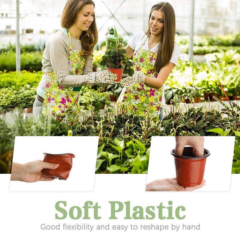 Bluckincle 100 Pcs Plant Nursery Pots, 4 Inch Small Plant Seedling Pots with Labels Plastic Plant Flower Pots with Drainage Holes Indoor Outdoor for Succulent Cutting Transplanting - Image 4
