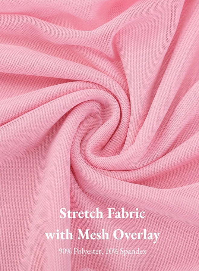 EXARUS Girls Formal Long Sleeve/Spaghetti Strap Dress Teen Party Dance Tween Bodycon Ruched Prom Fitted Cute Dresses, Long Sleeve Pink, 14 Years - Image 4