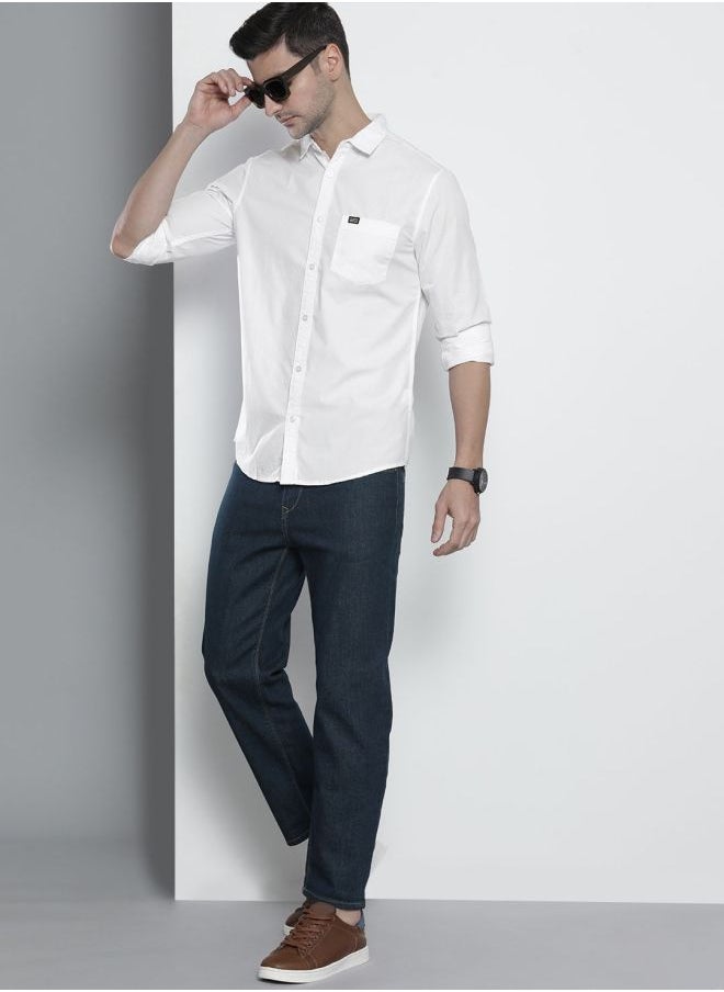The Indian Garage Co Men Slim Fit Solid Full Sleeves Spread Collar Casual Shirt  - Image 5