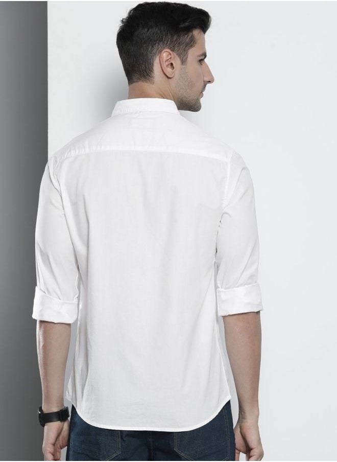 The Indian Garage Co Men Slim Fit Solid Full Sleeves Spread Collar Casual Shirt  - Image 2