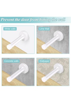 Excefore Door Stops, 2Pcs 3.5 Inch White Door Stoppers, Stainless Steel Modern Doorstops with Sound Dampening Door Bumper Tips, Wall Mounted Baseboard Door Stop Metal Door Holder Wall Protector  - Image 4