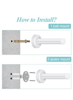 Excefore Door Stops, 2Pcs 3.5 Inch White Door Stoppers, Stainless Steel Modern Doorstops with Sound Dampening Door Bumper Tips, Wall Mounted Baseboard Door Stop Metal Door Holder Wall Protector  - Image 5