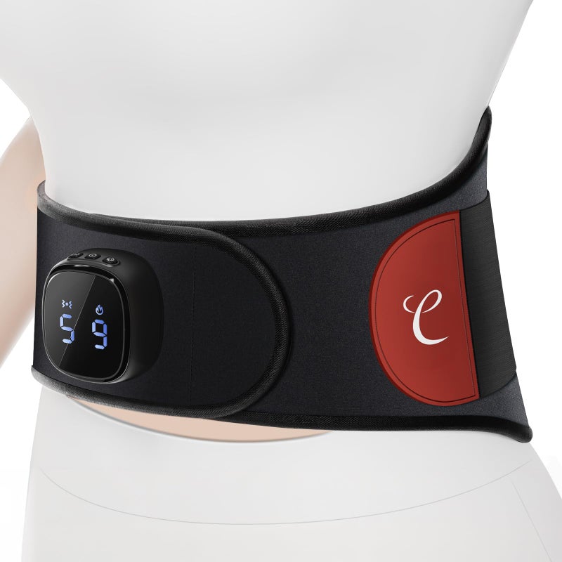 Comfytemp Comfytemp Cordless Portable Heating Pad for Back Pain Relief Lower Back Massager with Heat Wireless FSA HSA Eligible Rechargeable Heating Pad APP Control 9 Heat 5 Vibration Birthday Gifts for Mom 