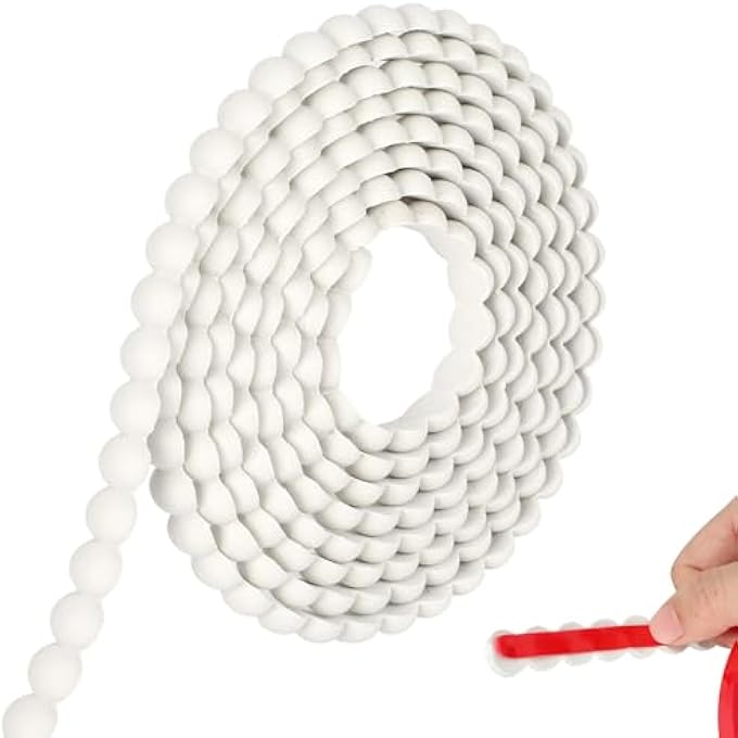 PAINTABLE PEEL AND STICK WALL MOLDING TRIM, 3M/9.8FT FLEXIBLE MOLDING TRIM 3D PEARL SHAPE, DIY WALL TRIM FLEXIBLE STRIP FOR MIRROR FRAME, WALL EDGE, CABINET, PICTURE FRAME, CEILING, WALL DECOR - Image 2